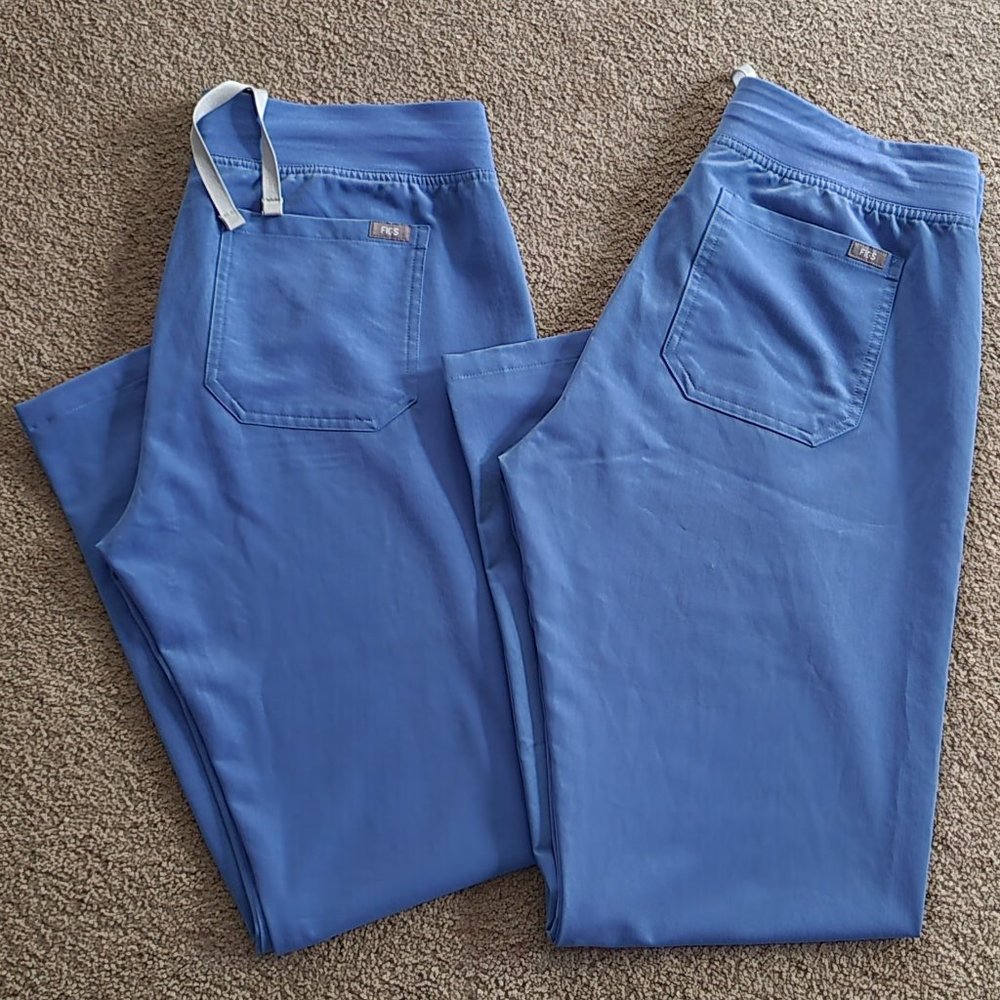 Womens Figs Livingston pants Ceil Blue (2)